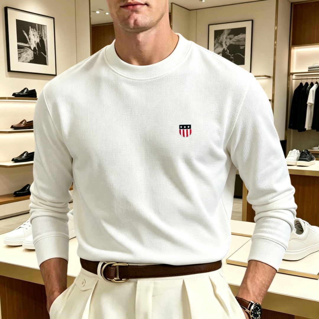 Mens Fashion Top - Soft cotton high-end brand men's long