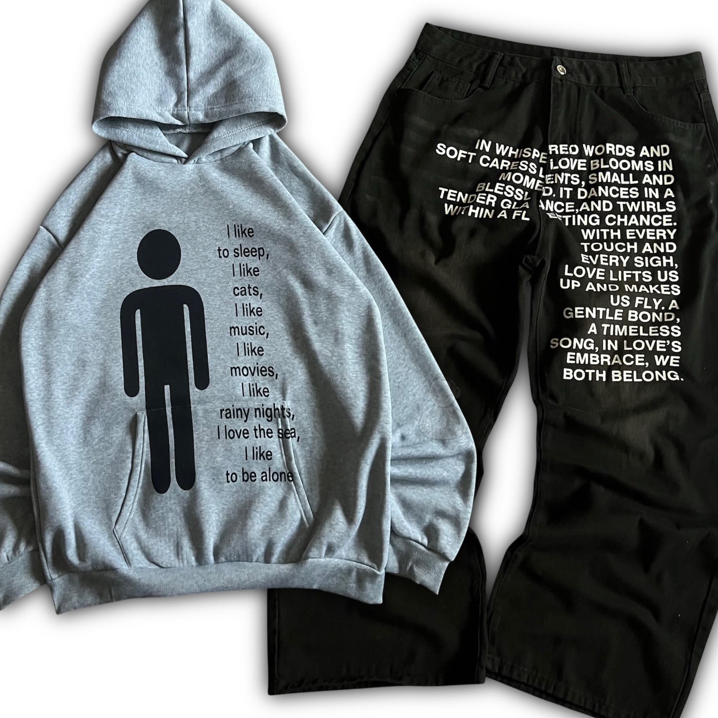 Streetwear Hoodie - American Pattern Letter Jeans Y2K Men