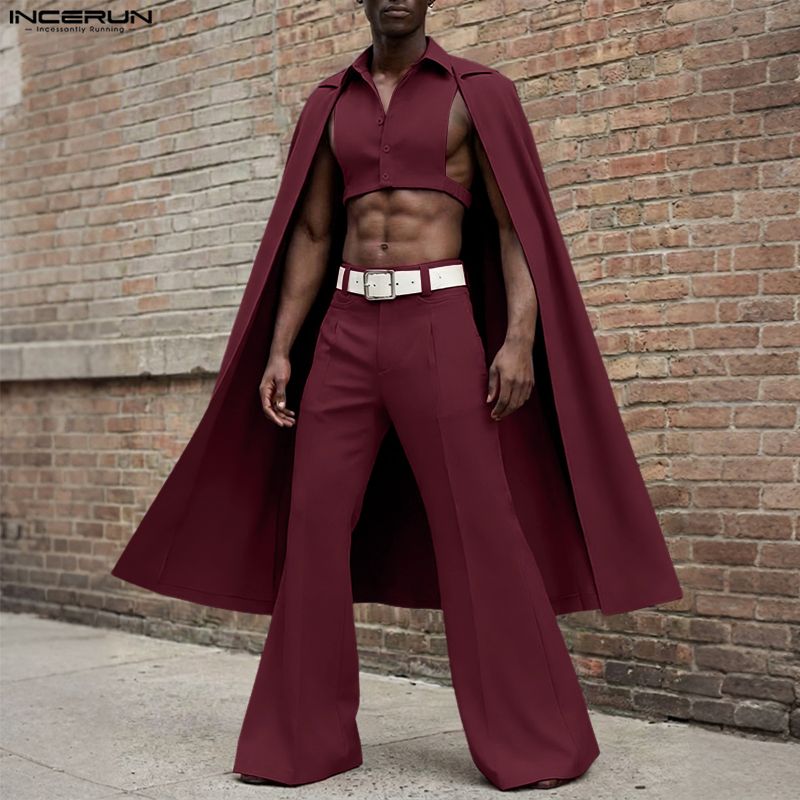 Men'S Fashion 2026 - INCERUN Men Sets Solid Color Lapel