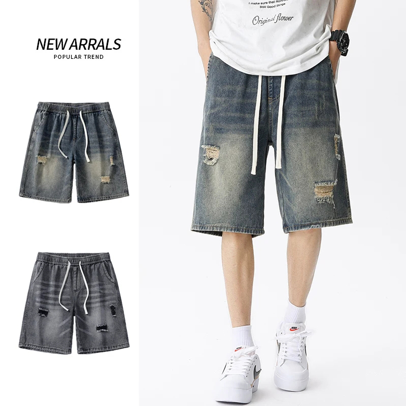 Men'S Fashion Overalls - Summer Thin Denim Shorts Men's Retro