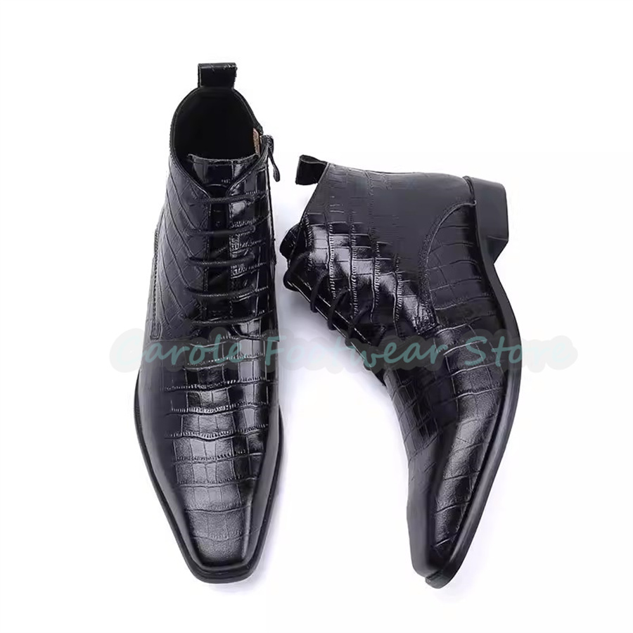 Men'S Fashion For Wedding - Fashion Genuine Leather Ankle Boots for