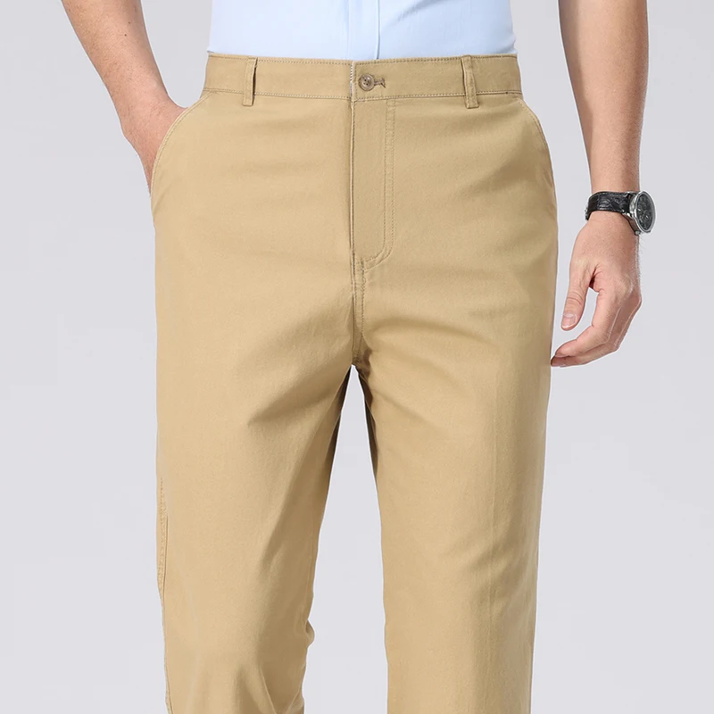 Chino Pants Men - Mens Washed Twill Cotton Straight Full
