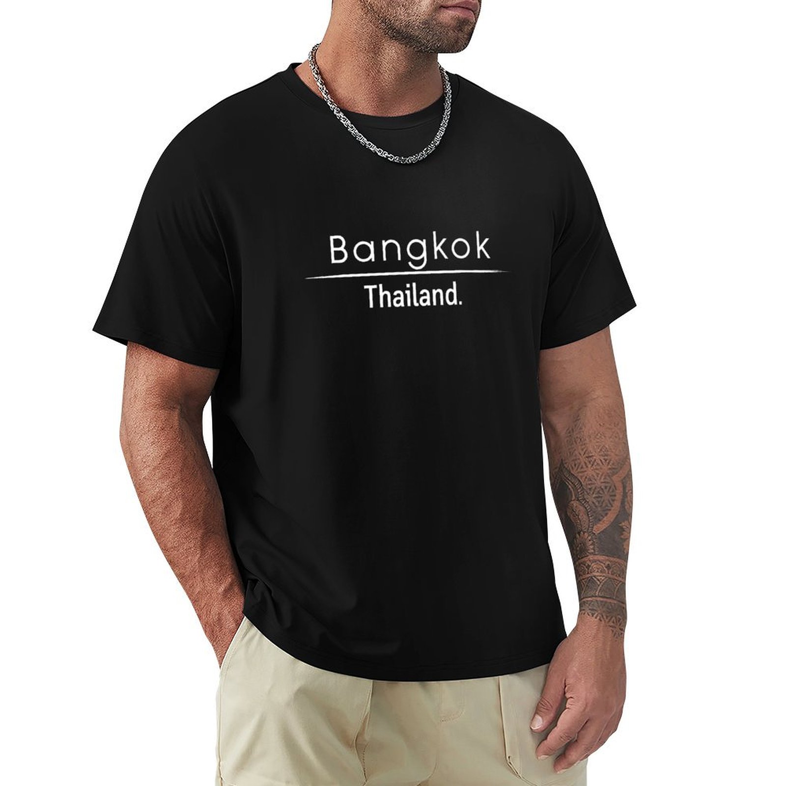 Mens Fashion Bangkok - Bangkok Thailand T-Shirt Fashion Print Casual