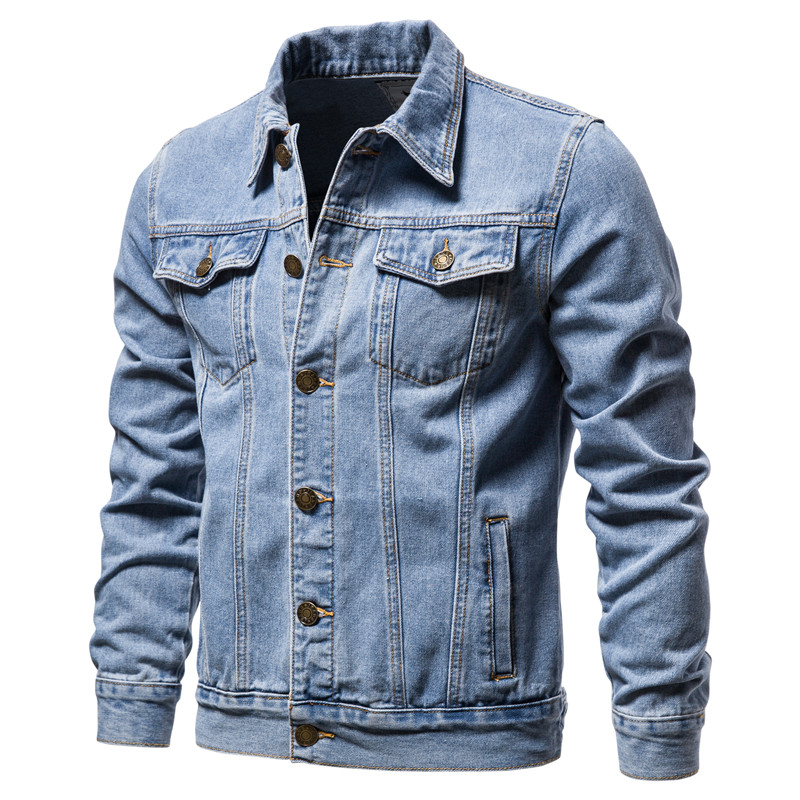 Men'S Fashion Overalls - 2025 Autumn Men Solid Denim Jackets