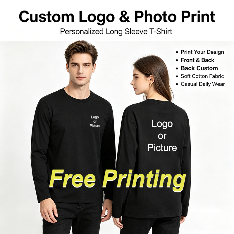 Mens Fashion Top - Customized Cotton Long Sleeve T-shirts Men