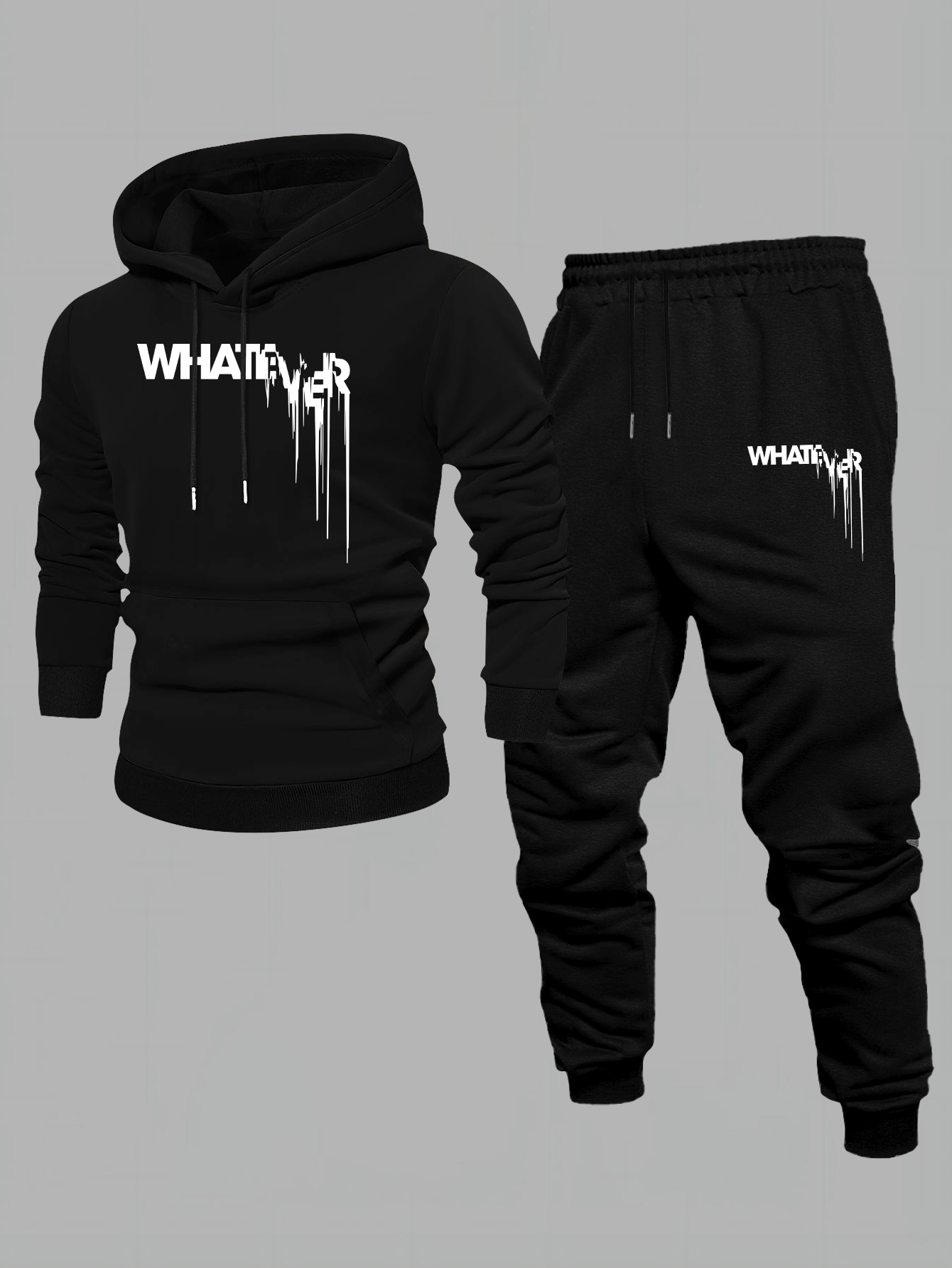 Streetwear Hoodie - 2026Men Streetwear 2Pcs Outfit Drip Ripped