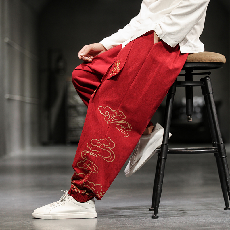 Chinese Style Retro Auspicious - Chino Pants Men review and price
