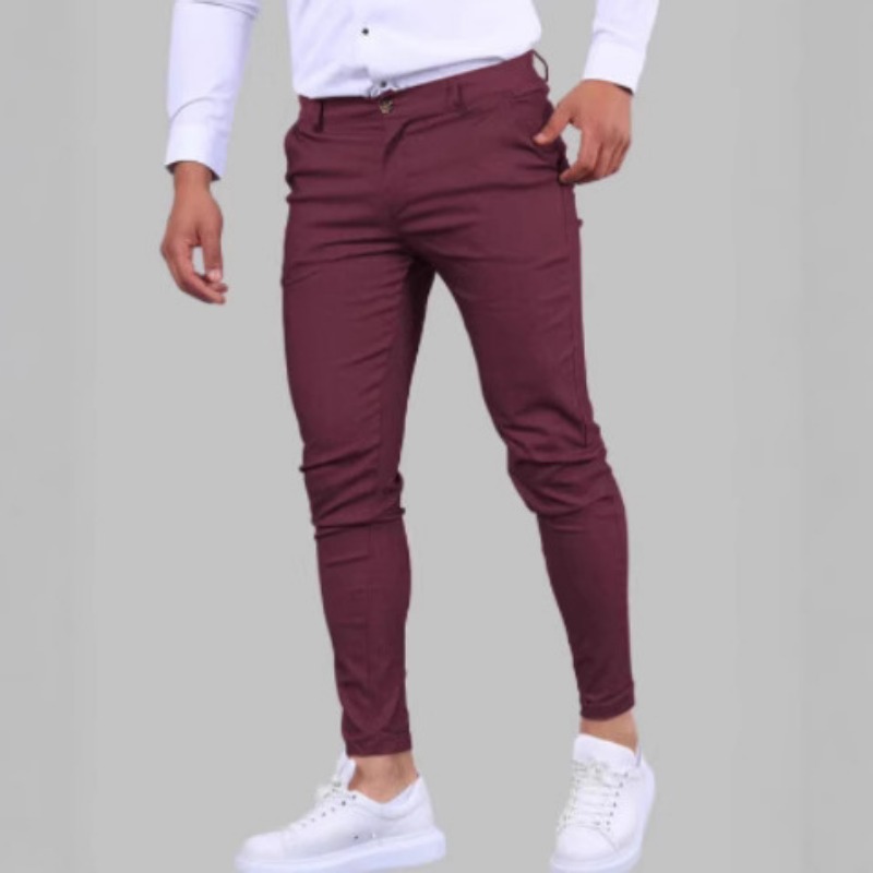 Men's Burgundy Slim Fit Chino  - Chino Pants Men review and price