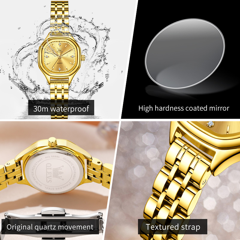 OLEVS 5888 Ladies Watches Gold - Men Fashion Elegant review and price