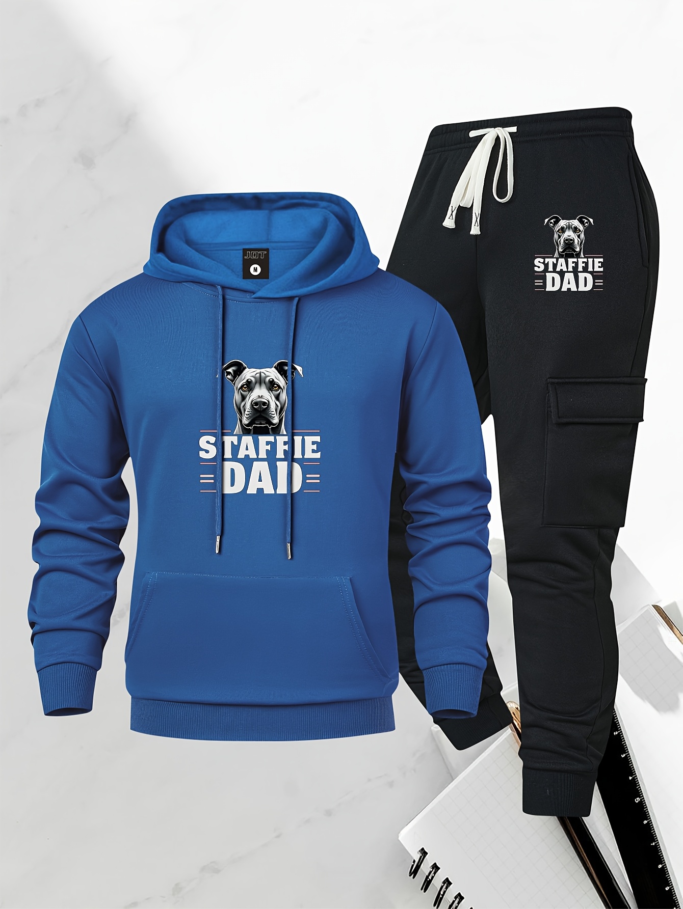 2026 Men Staffie Dog Print 2‑P - Streetwear Hoodie review and price