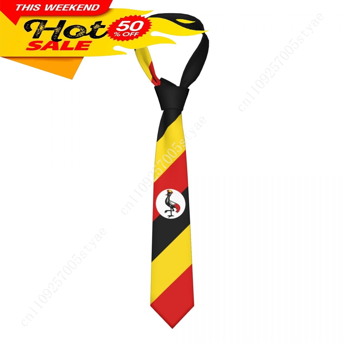 Uganda Flag Tie Emblem Necktie - Men Fashion Uganda review and price