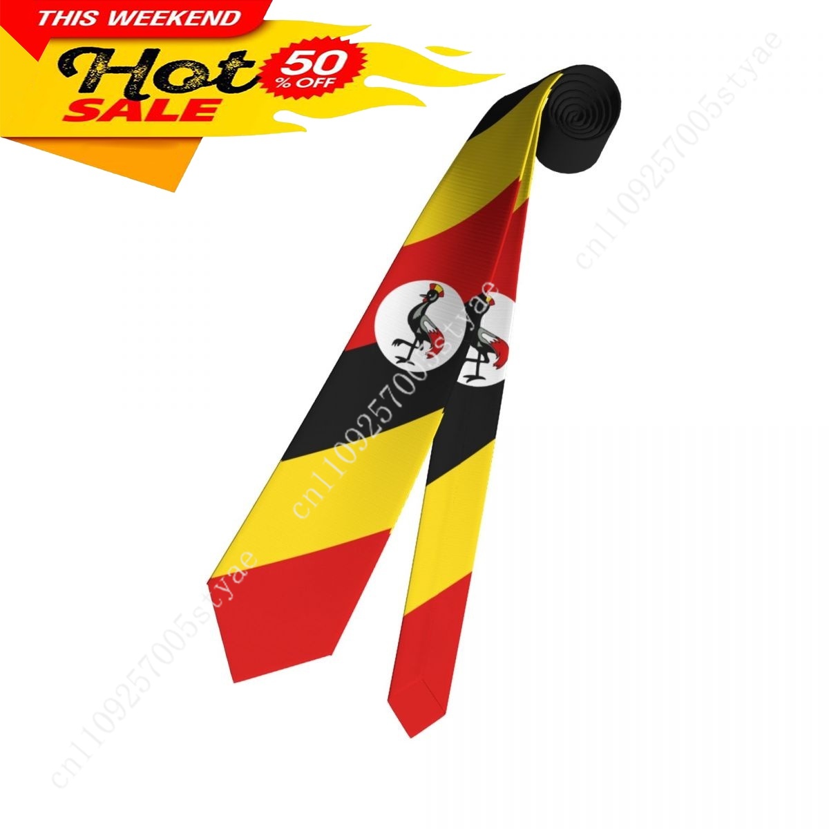 Uganda Flag Tie Emblem Necktie - Men Fashion Uganda review and price