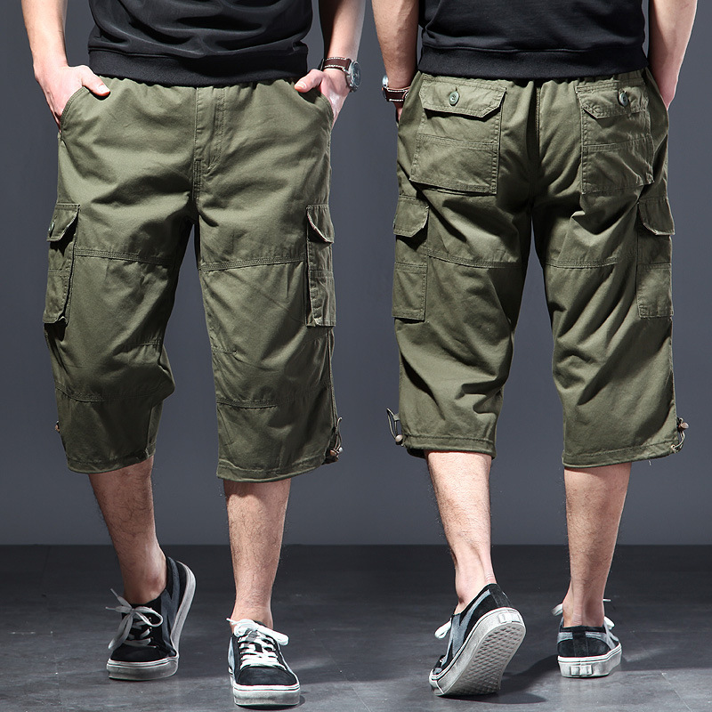 Men's Cotton 3/4 Pants Loose P - Men'S Fashion Overalls review and price
