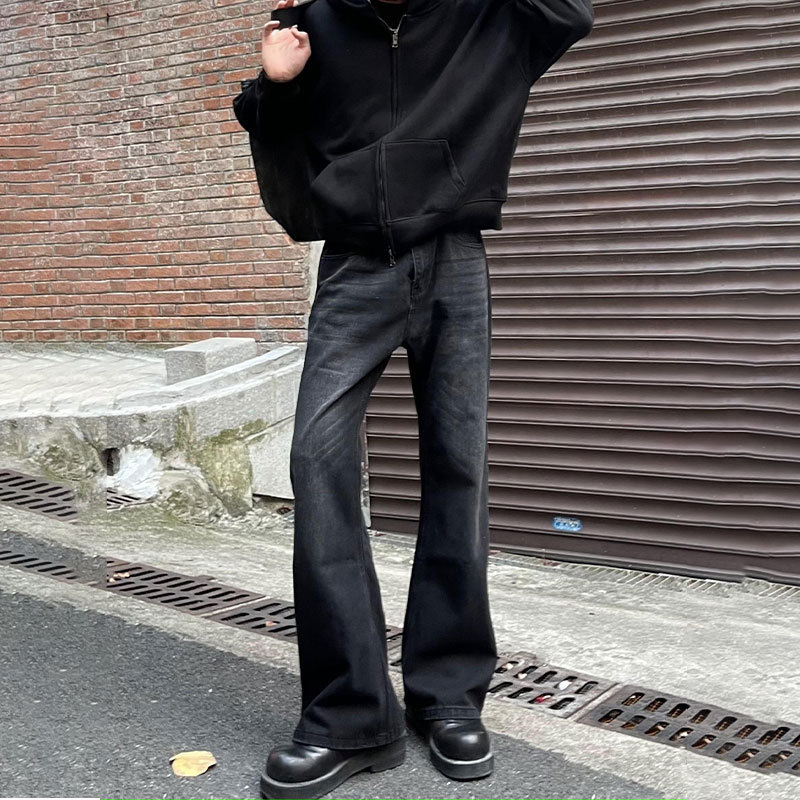 Men Black Solid Color Straight - Men'S Fashion Jeans And Boots review and price