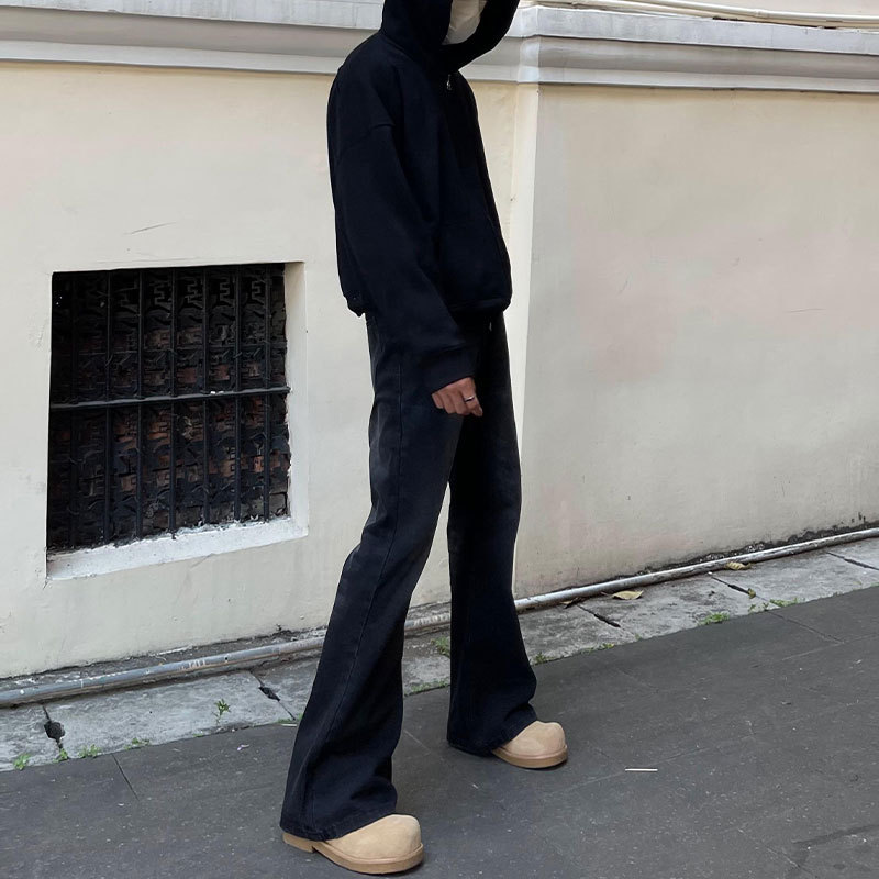 Men Black Solid Color Straight - Men'S Fashion Jeans And Boots review and price
