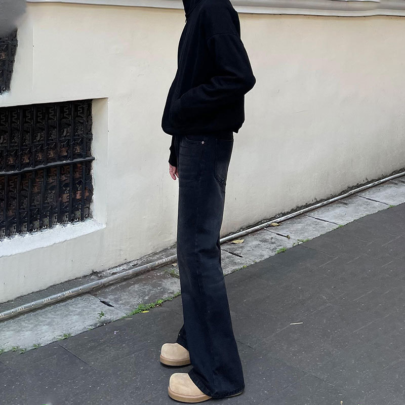 Men Black Solid Color Straight - Men'S Fashion Jeans And Boots review and price