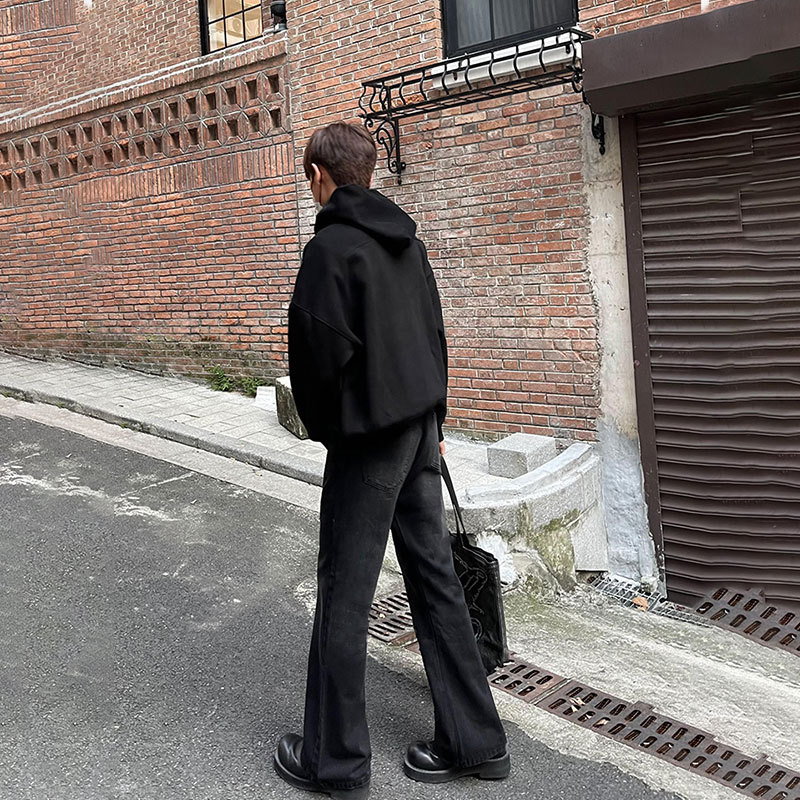 Men Black Solid Color Straight - Men'S Fashion Jeans And Boots review and price