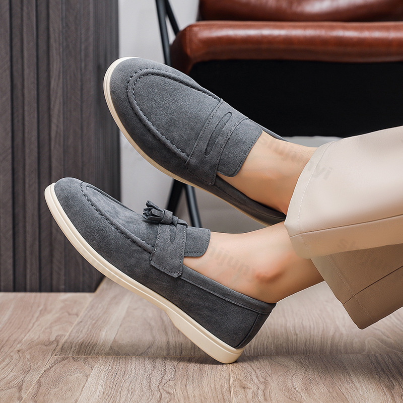 Men Flat Loafers Frosted Suede - Men'S Fashion For Wedding review and price