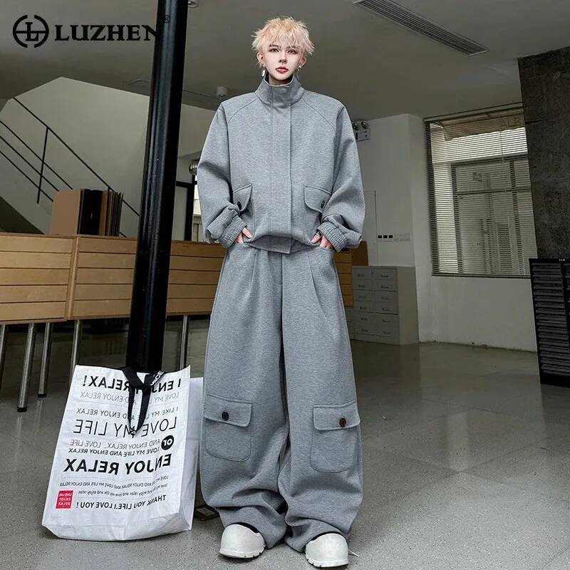 LUZHEN Color Cardigan 2026 PU  - Knitted Cardigan Men review and price