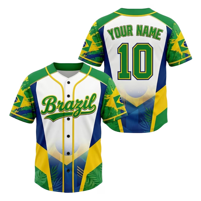 Fashion Brazil Baseball Jersey - Mens Fashion Baseball Jersey review and price