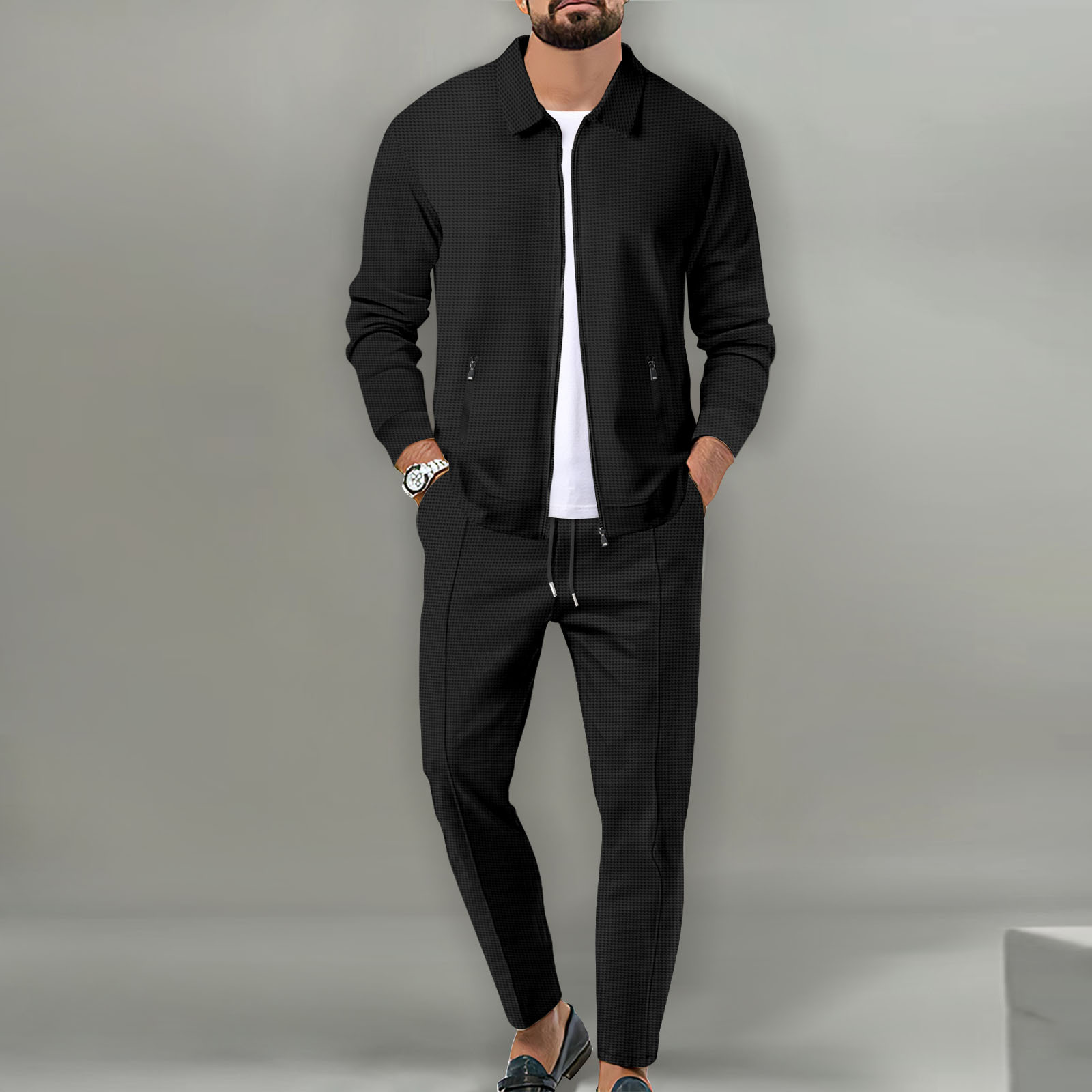 Men's autumn jacket set for yo - Knitted Cardigan Men review and price