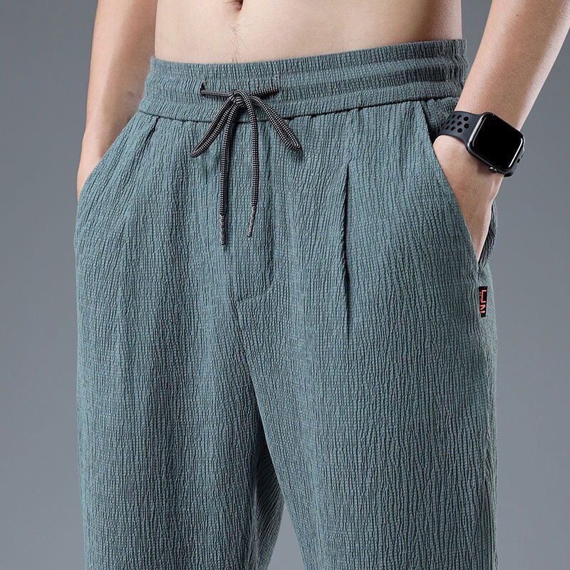 Summer Ice Silk Man Jogger Lin - Chino Pants Men review and price