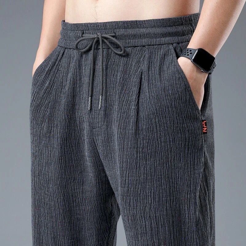 Summer Ice Silk Man Jogger Lin - Chino Pants Men review and price