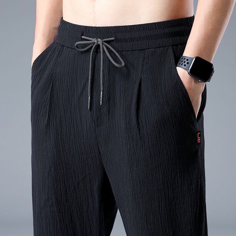 Summer Ice Silk Man Jogger Lin - Chino Pants Men review and price