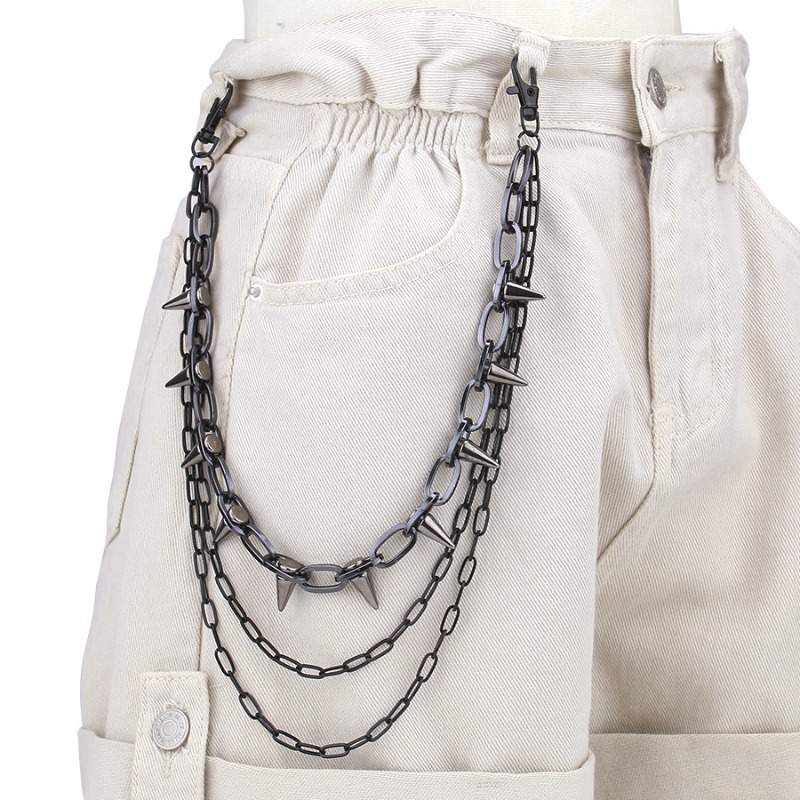 Hip Hop Punk Rock Metal Pants  - Men'S Fashion Overalls review and price