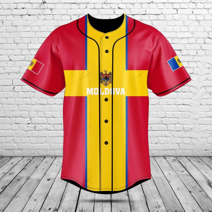Custom Name Moldova Flag Graph - Mens Fashion Baseball Jersey review and price