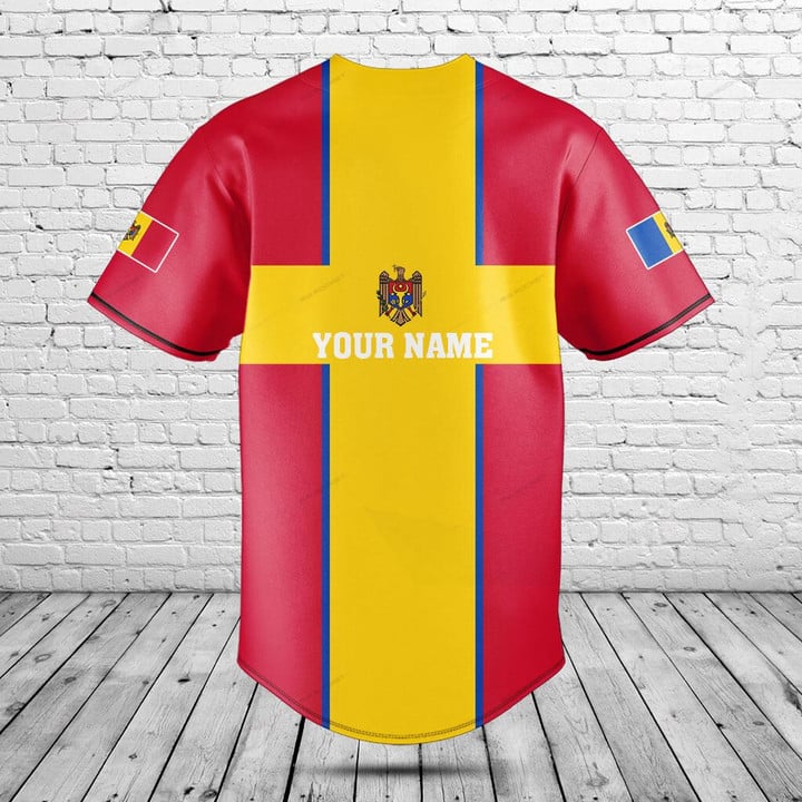 Custom Name Moldova Flag Graph - Mens Fashion Baseball Jersey review and price