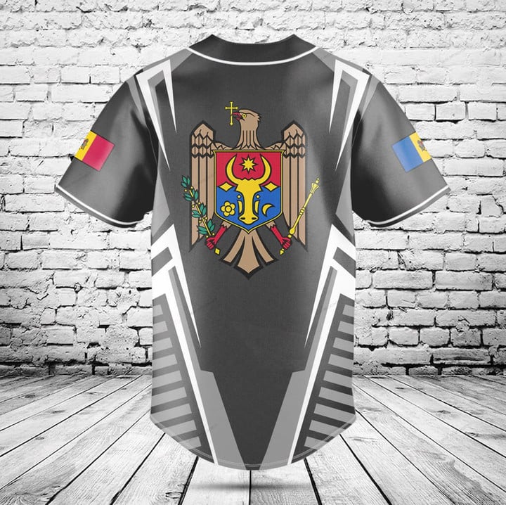 Custom Name Moldova Flag Graph - Mens Fashion Baseball Jersey review and price