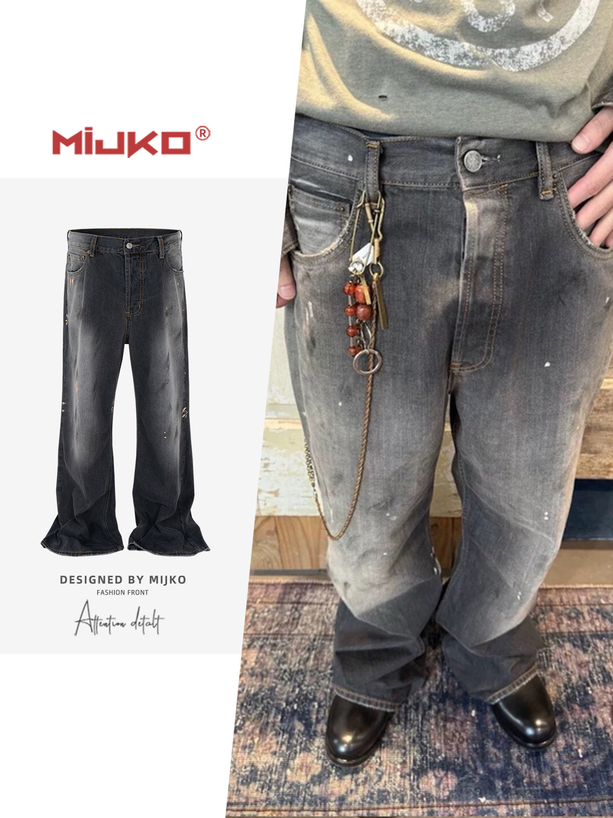 MIJKO Gradient Washed Men's Je - Men'S Fashion Jeans And Boots review and price