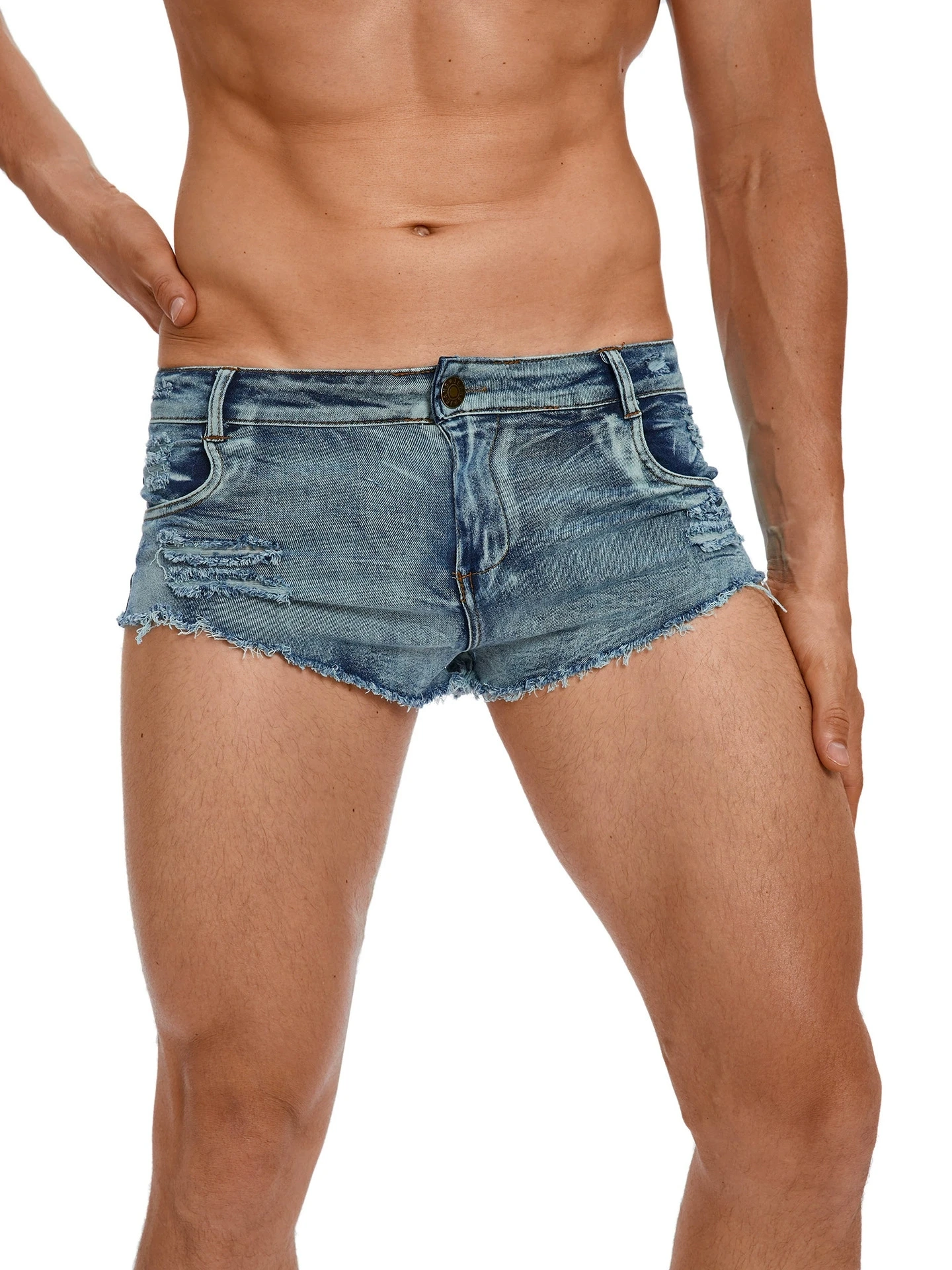Men's Low Waist Jeans Shorts F - Men'S Fashion Overalls review and price