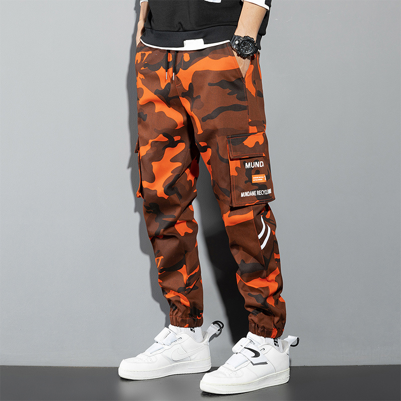 Orange Cargo Pants Men Hip Hop - Chino Pants Men review and price