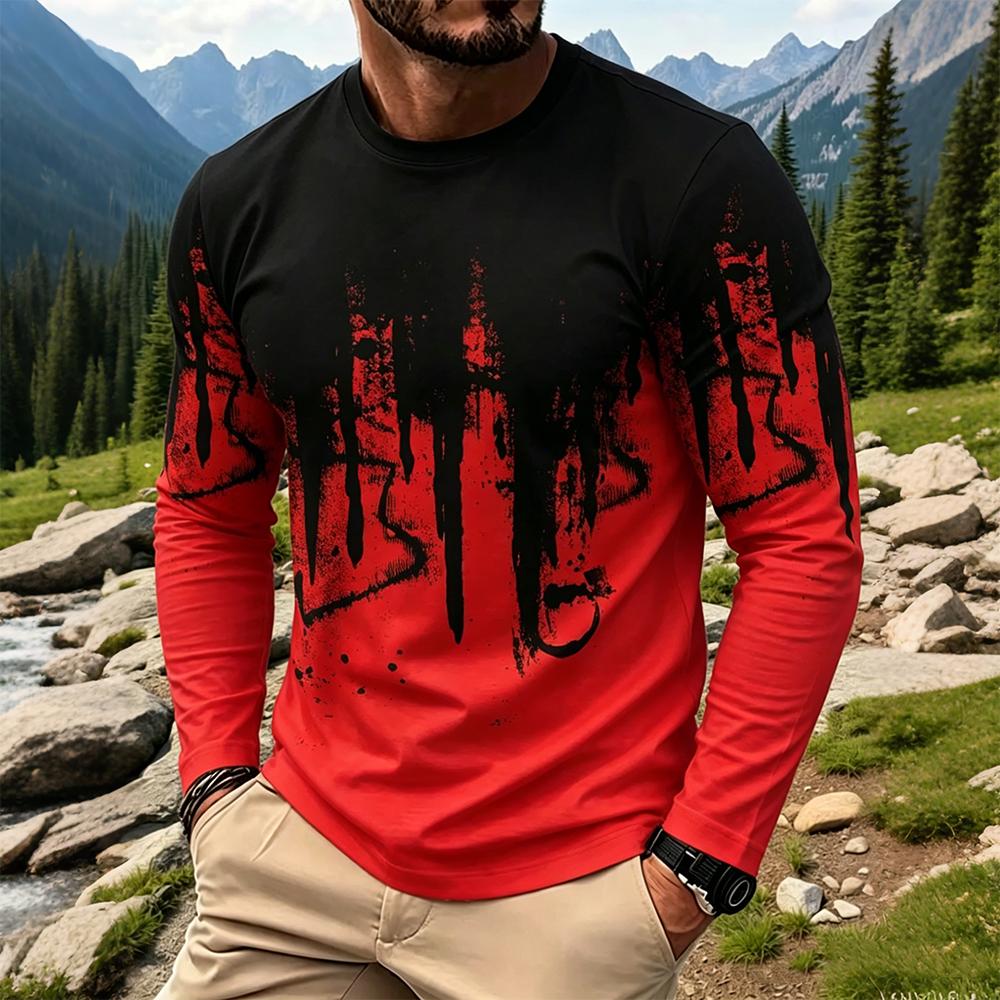 Men's Gradient Ink Splash Long - Mens Fashion Top review and price
