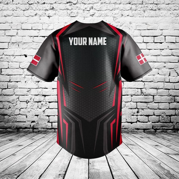 Custom Name Denmark Flag Graph - Mens Fashion Baseball Jersey review and price