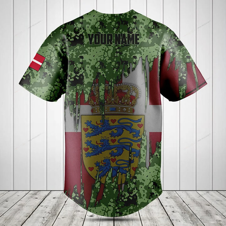 Custom Name Denmark Flag Graph - Mens Fashion Baseball Jersey review and price